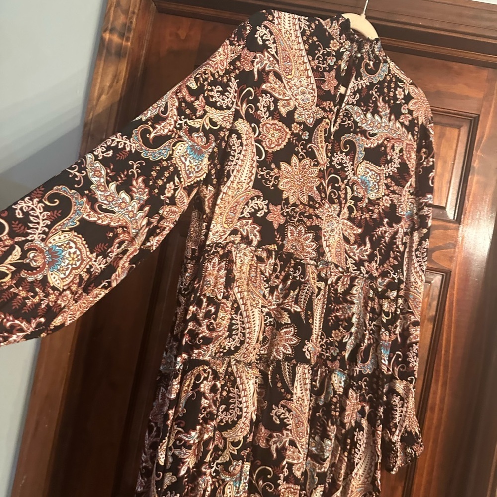 Anthropologie Black and Red Patterned Dress - Picture 4 of 6